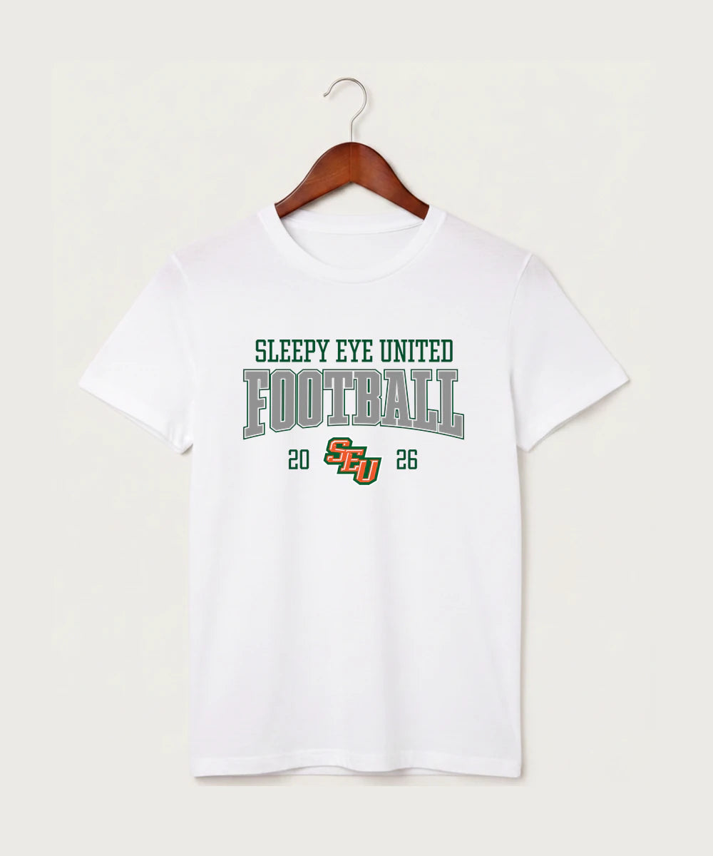 Sleepy Eye United Football (Boys) - White T-Shirt - Full Front
