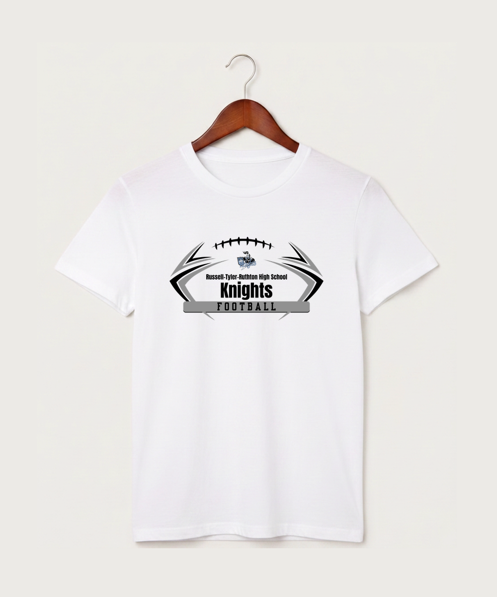 Russell-Tyler-Ruthton High School Football (Boys) - White T-Shirt - Full Front