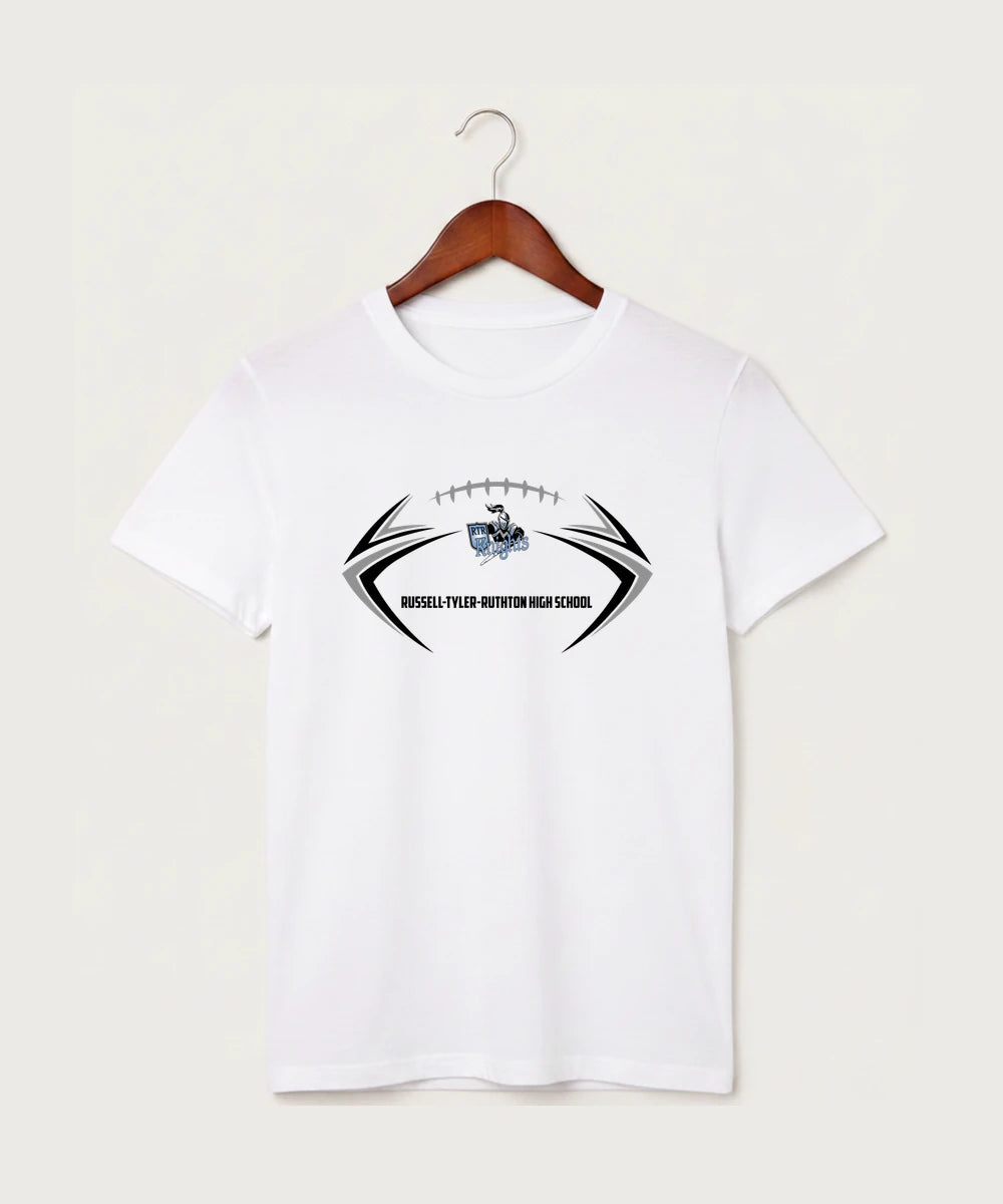 Russell-Tyler-Ruthton High School Football (Boys) - White T-Shirt - Full Front