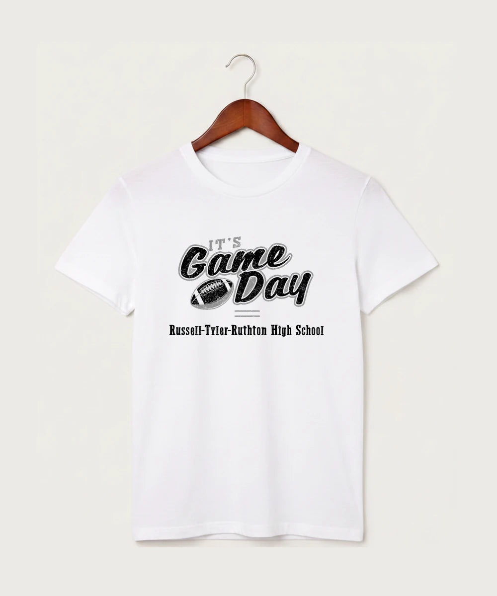 Russell-Tyler-Ruthton High School Football (Boys) - White T-Shirt - Full Front