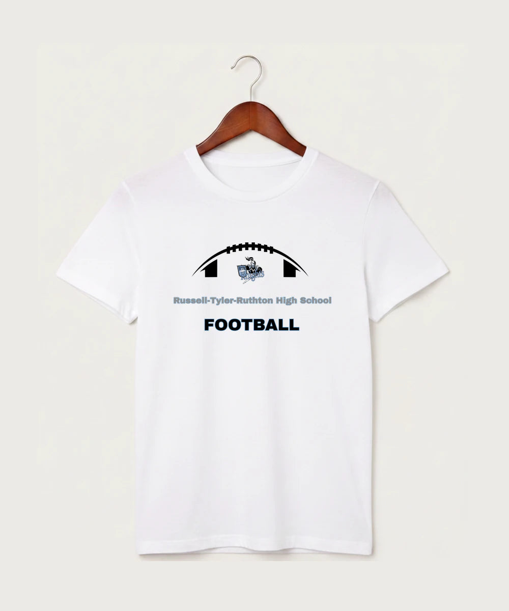 Russell-Tyler-Ruthton High School Football (Boys) - White T-Shirt - Full Front