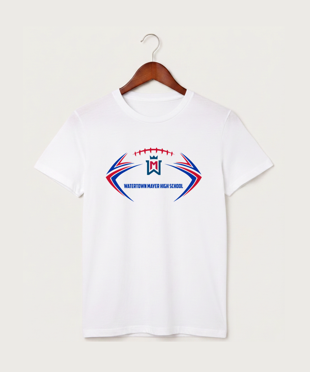 Watertown Mayer High School Football (Boys) - White T-Shirt - Full Front