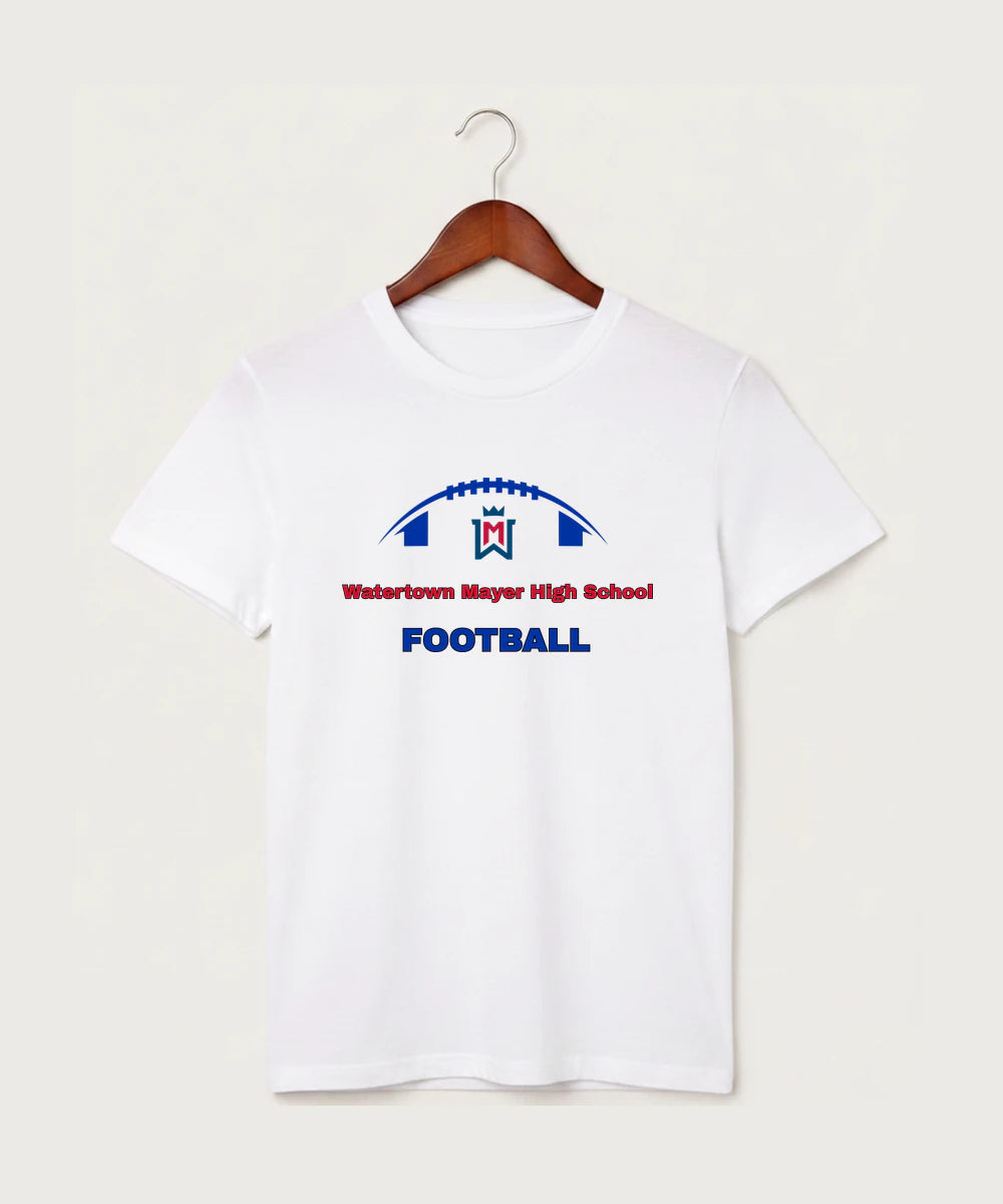 Watertown Mayer High School Football (Boys) - White T-Shirt - Full Front
