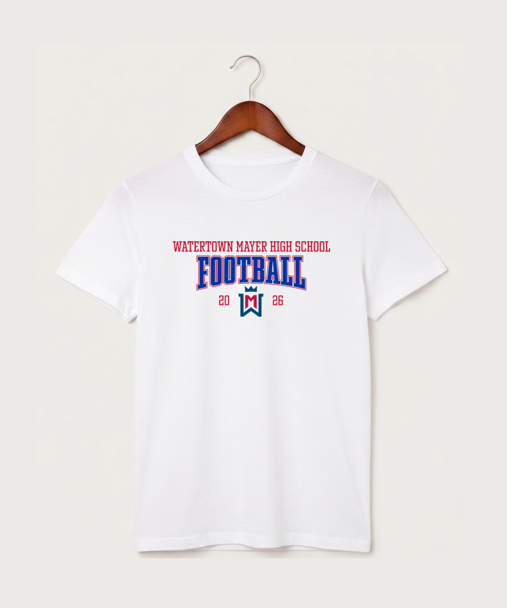 Watertown Mayer High School Football (Boys) - White T-Shirt - Full Front