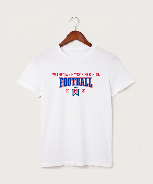 Watertown Mayer High School Football (Boys) - White T-Shirt - Full Front