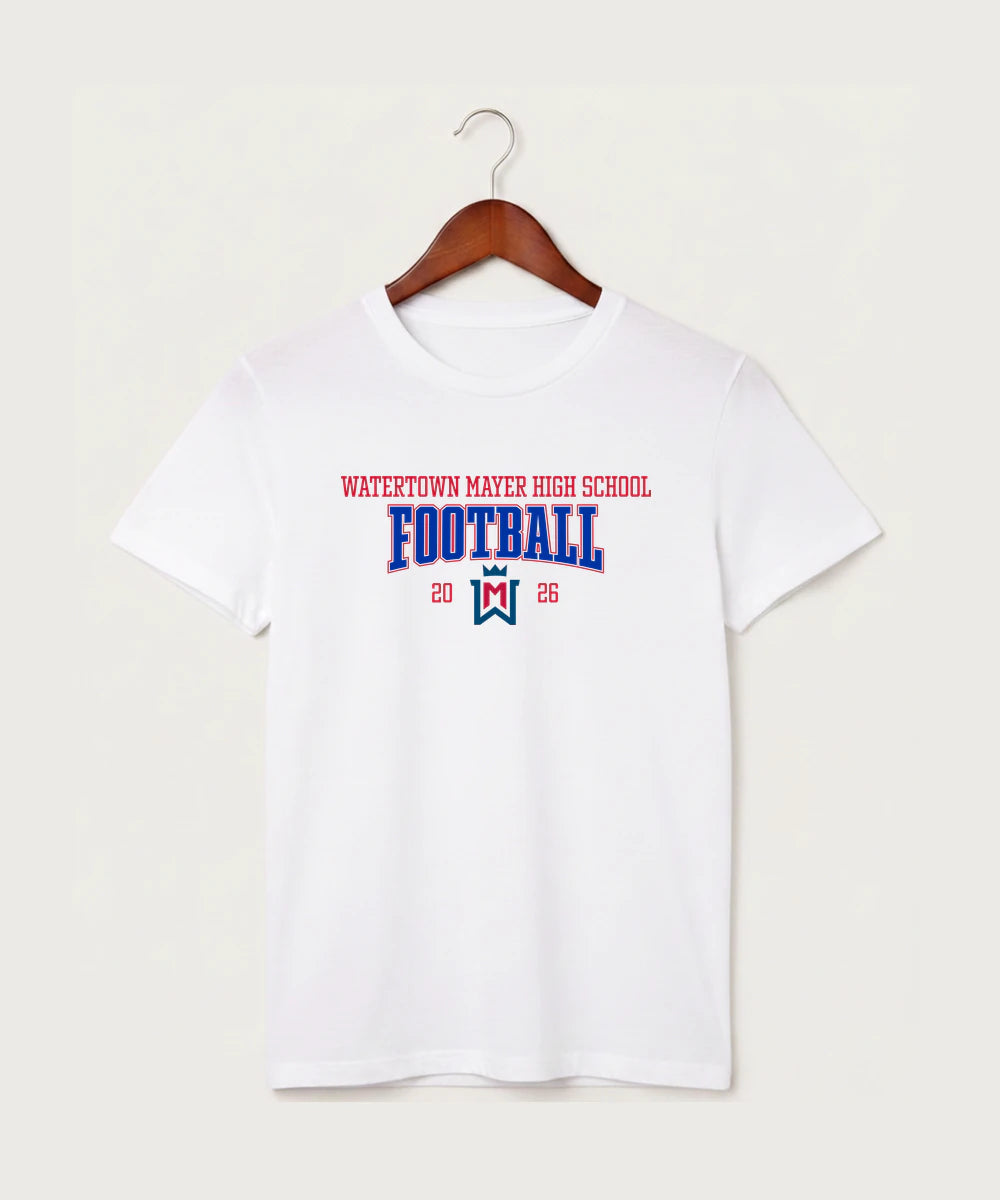 Watertown Mayer High School Football (Boys) - White T-Shirt - Full Front