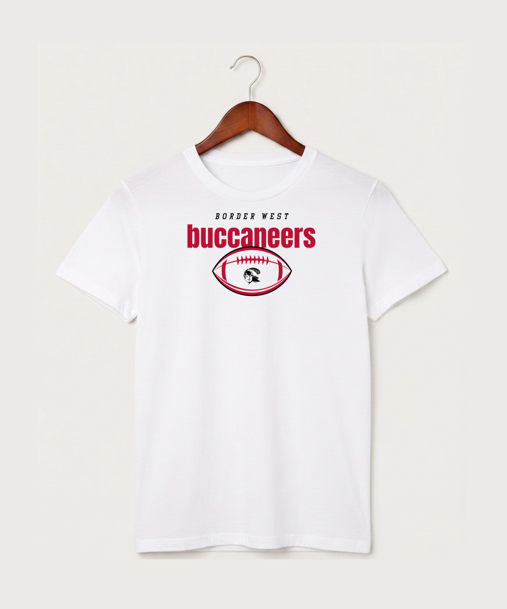 Border West Football (Boys) - White T-Shirt - Full Front