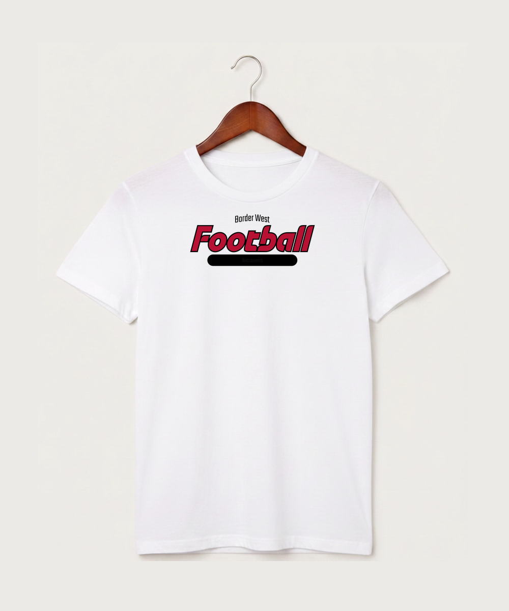 Border West Football (Boys) - White T-Shirt - Full Front