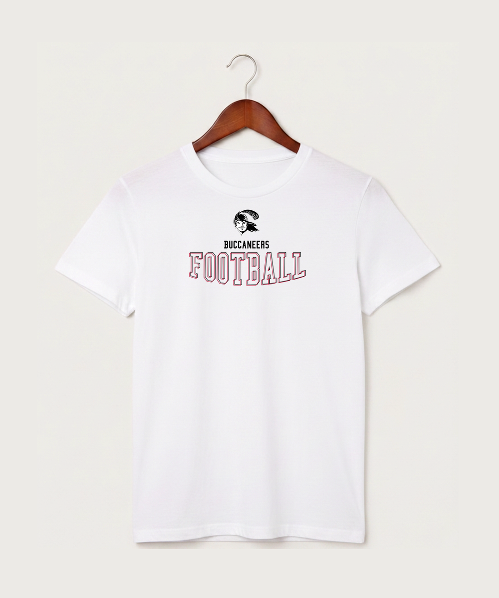 Border West Football (Boys) - White T-Shirt - Full Front