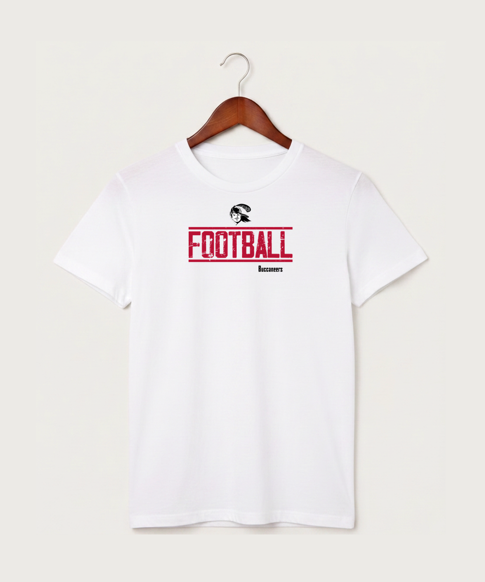 Border West Football (Boys) - White T-Shirt - Full Front