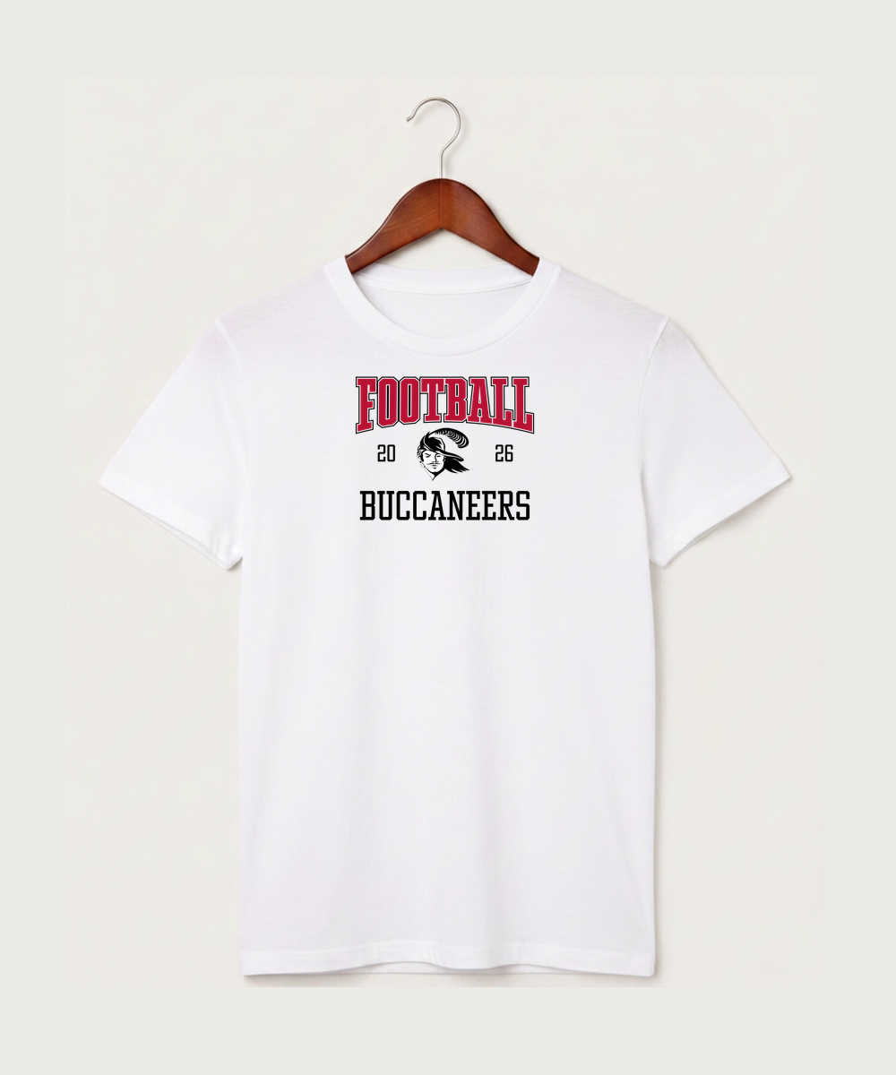 Border West Football (Boys) - White T-Shirt - Full Front