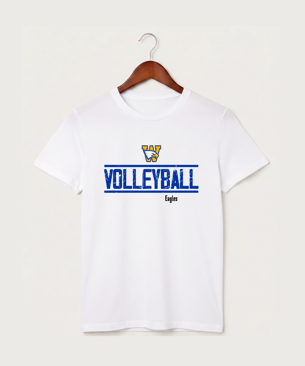 Windom Area High School Volleyball (Girls) - White T-Shirt - Full Front