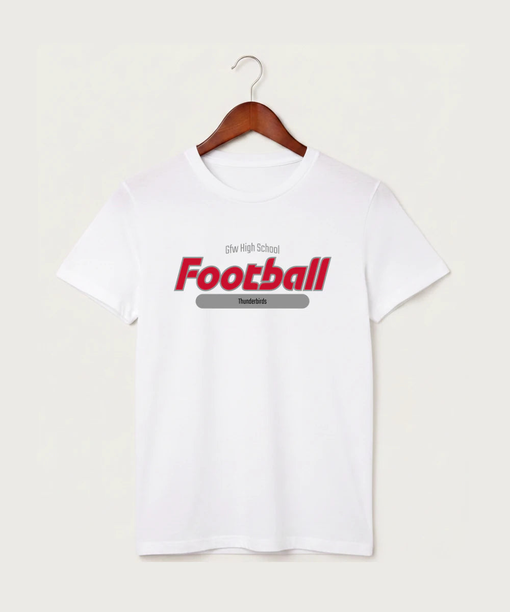 Gfw High School Football (Boys) - White T-Shirt - Full Front