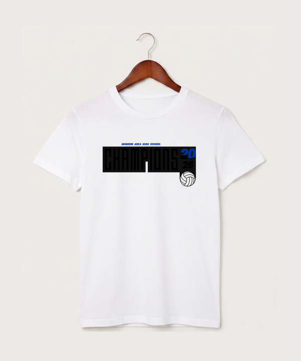 Windom Area High School Volleyball (Girls) - White T-Shirt - Full Front