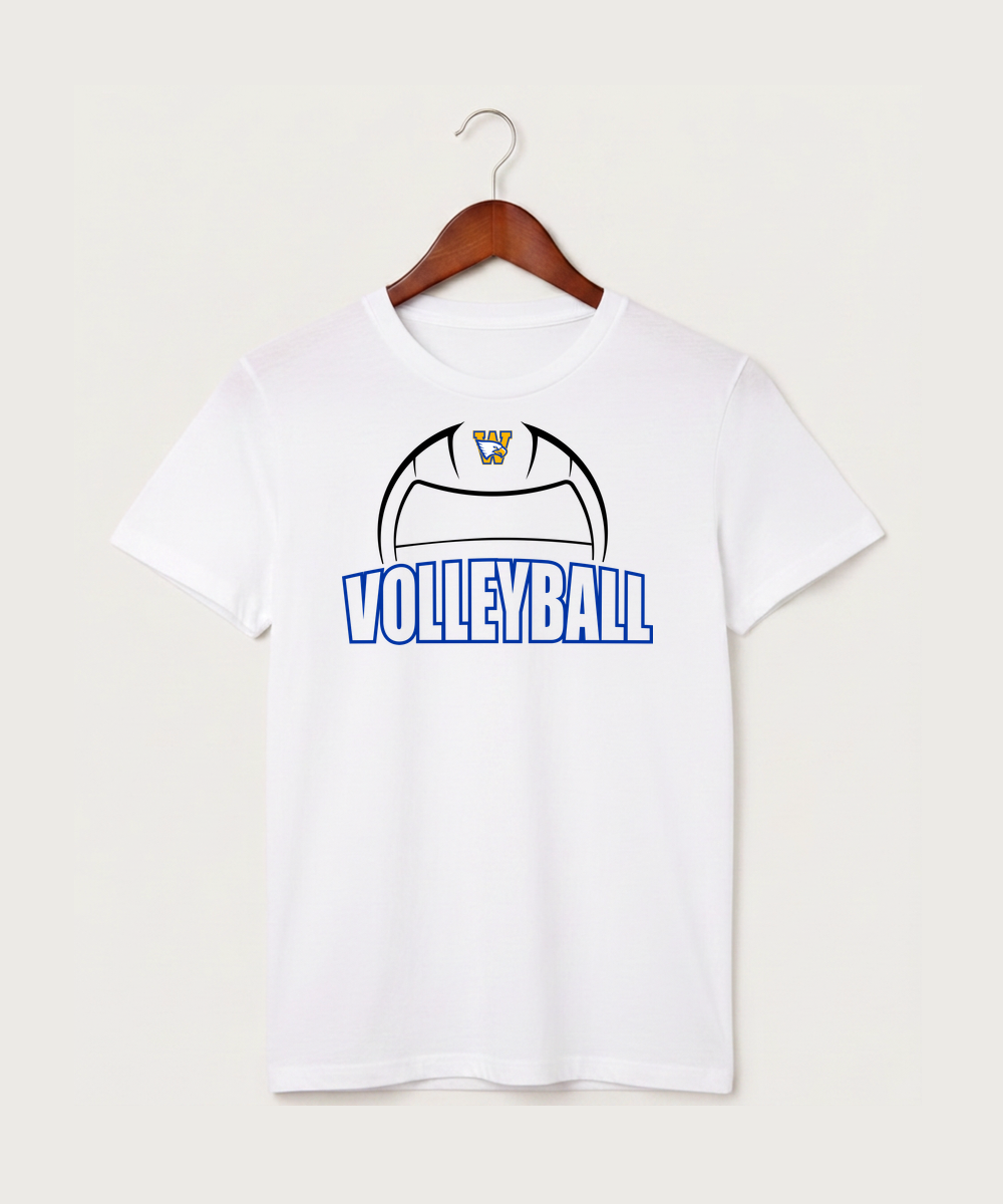 Windom Area High School Volleyball (Girls) - White T-Shirt - Full Front