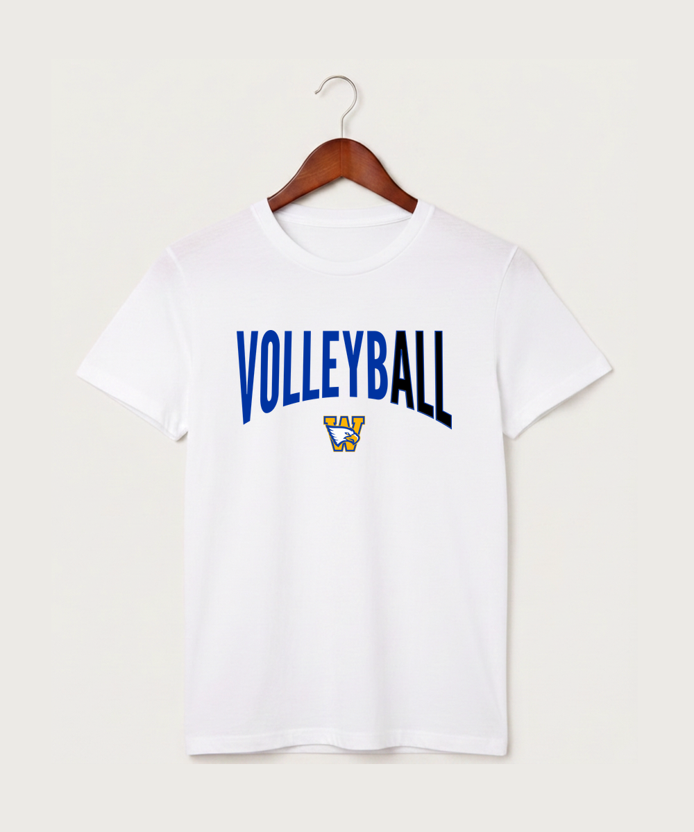 Windom Area High School Volleyball (Girls) - White T-Shirt - Full Front