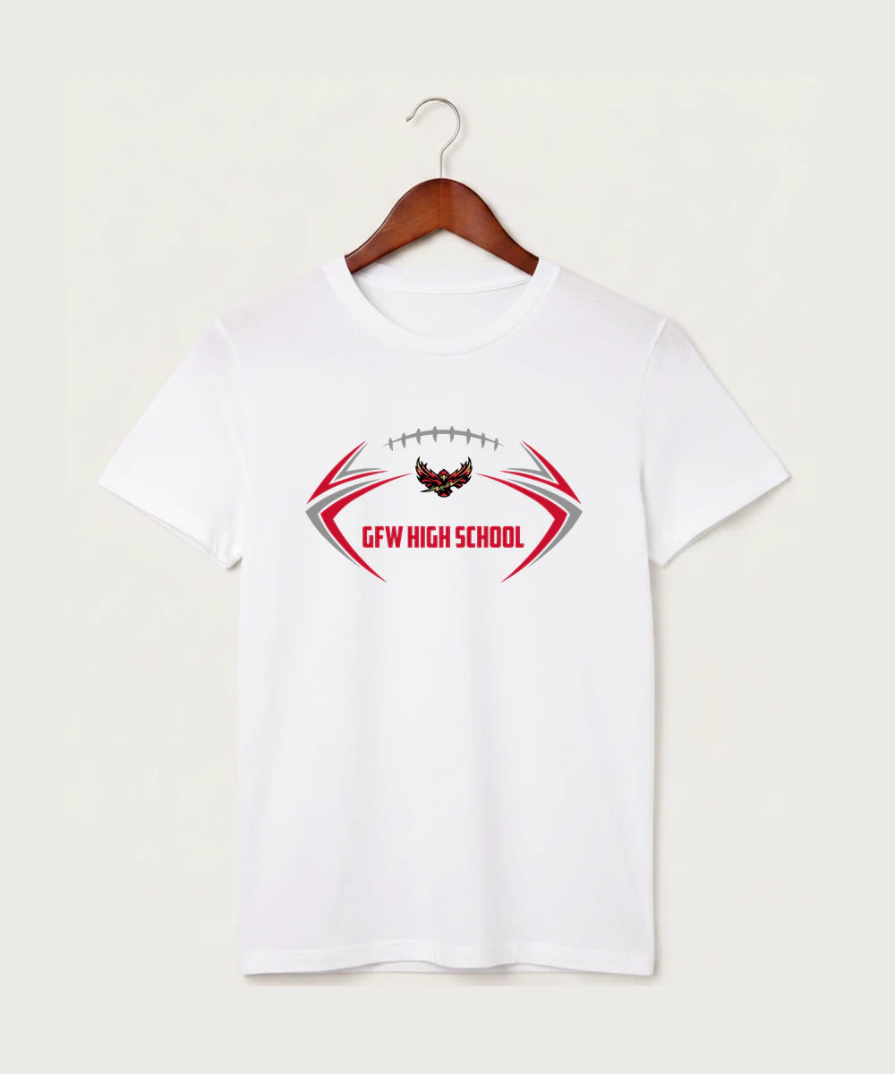 Gfw High School Football (Boys) - White T-Shirt - Full Front