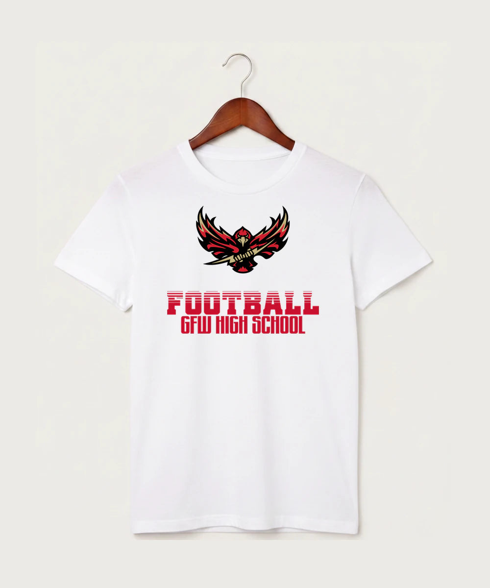 Gfw High School Football (Boys) - White T-Shirt - Full Front