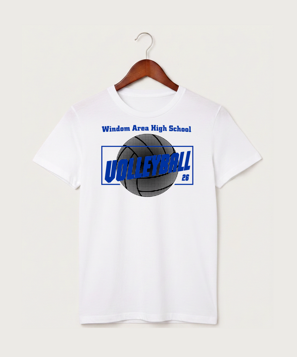 Windom Area High School Volleyball (Girls) - White T-Shirt - Full Front