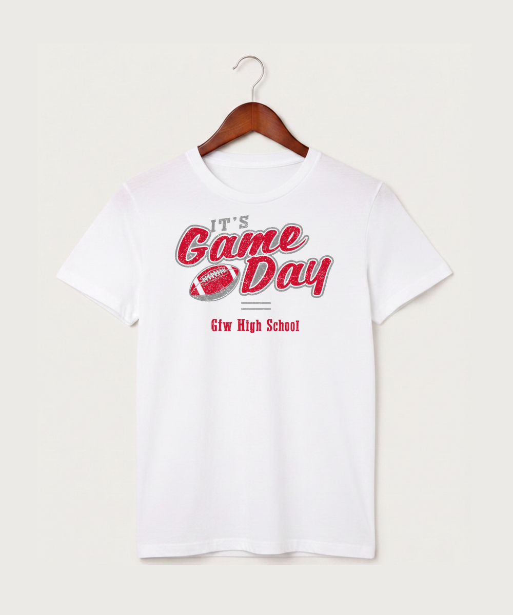 Gfw High School Football (Boys) - White T-Shirt - Full Front