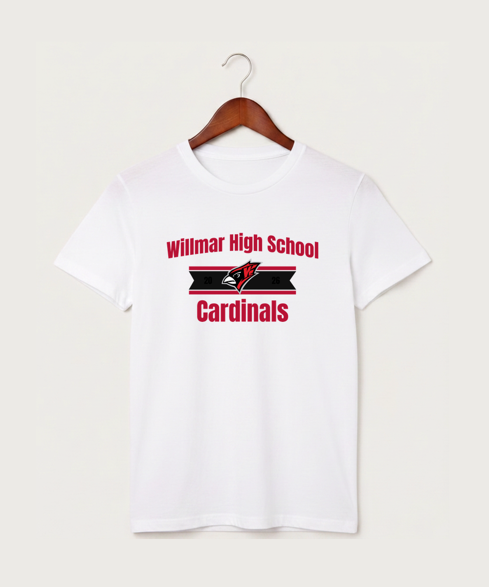 Willmar High School Athletics - White T-Shirt - Full Front