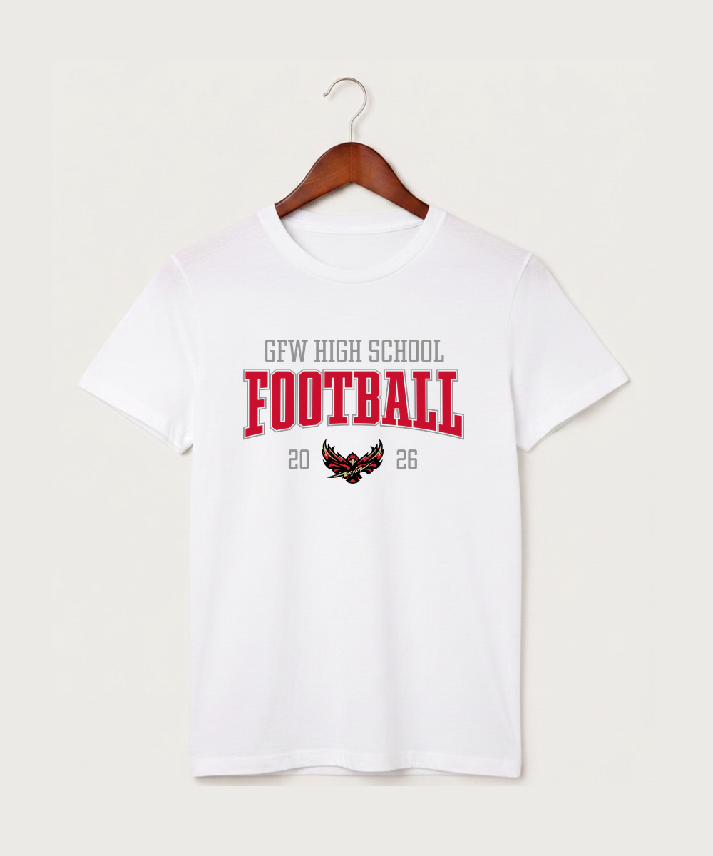 Gfw High School Football (Boys) - White T-Shirt - Full Front