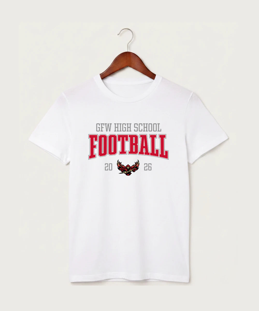 Gfw High School Football (Boys) - White T-Shirt - Full Front