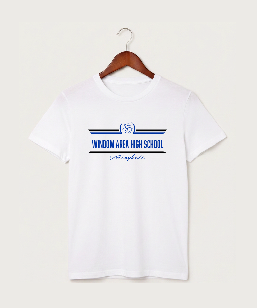 Windom Area High School Volleyball (Girls) - White T-Shirt - Full Front