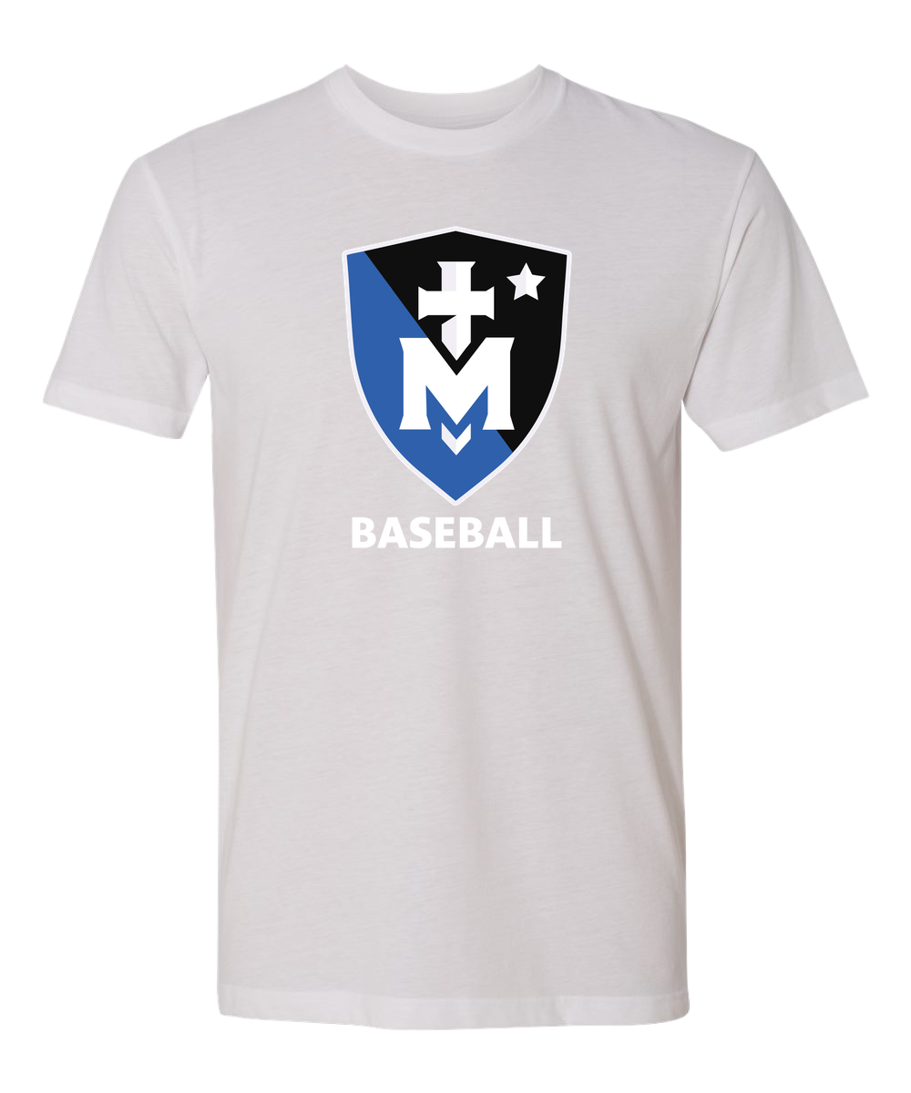Stella Maris Academy Baseball - White T-Shirt - Full Front