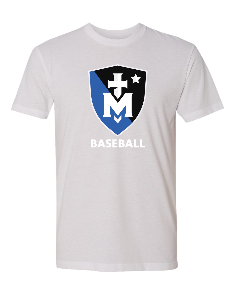 Stella Maris Academy Baseball - White T-Shirt - Full Front