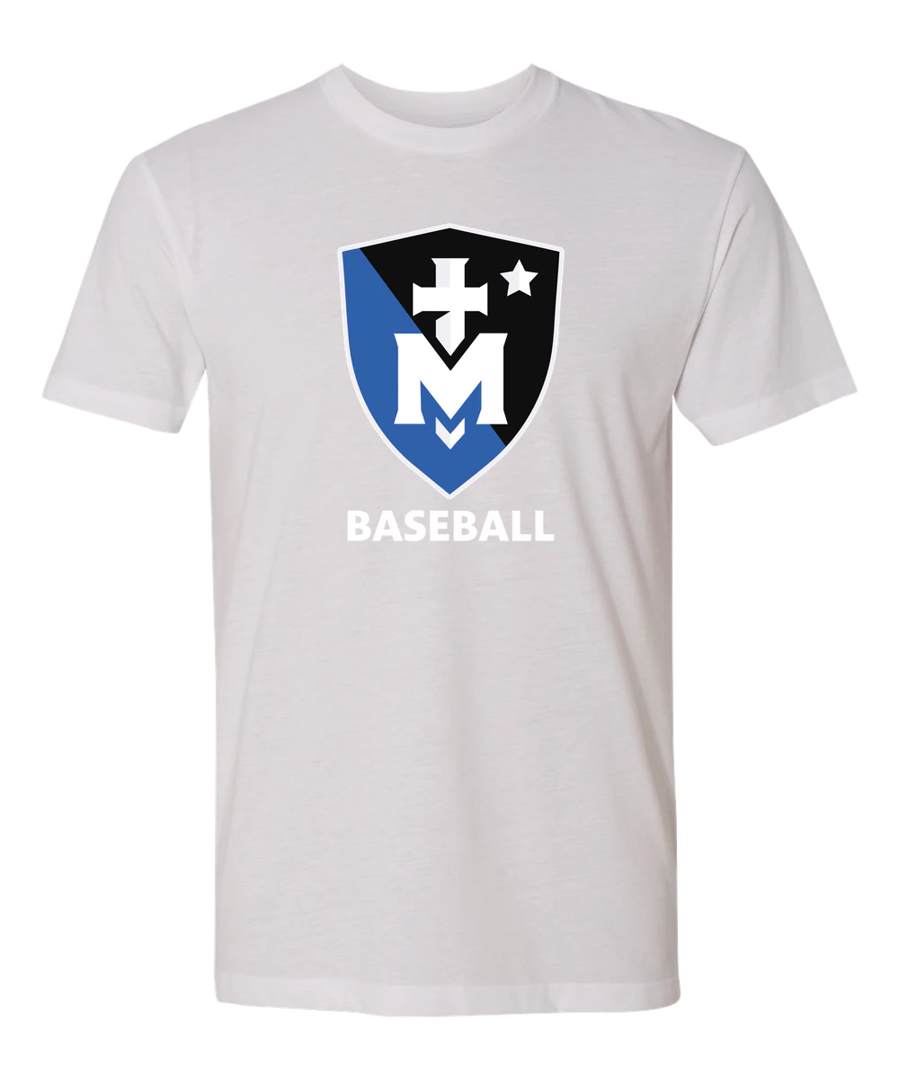 Stella Maris Academy Baseball - White T-Shirt - Full Front