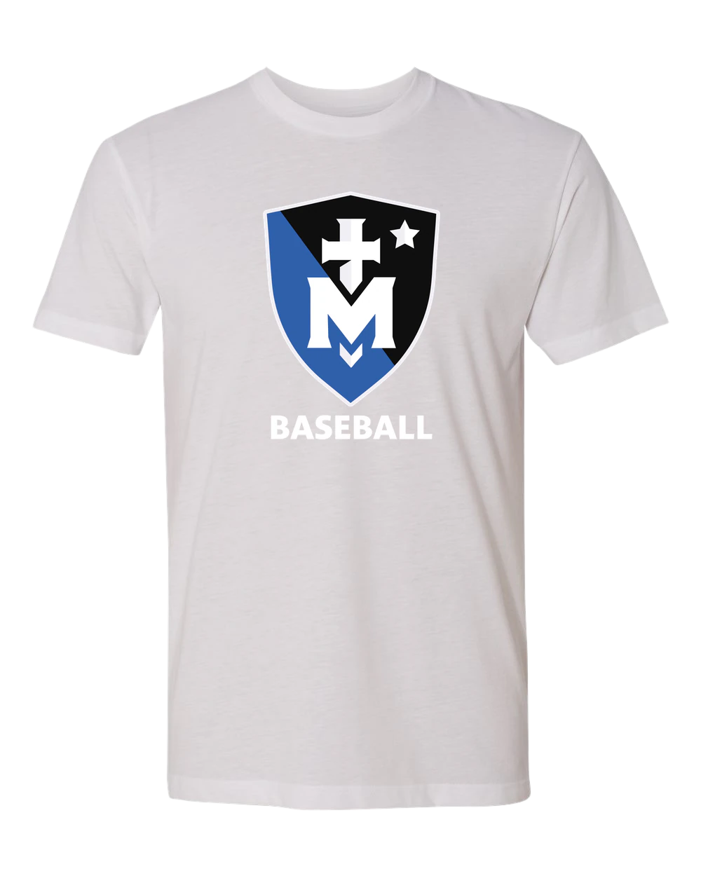 Stella Maris Academy Baseball - White T-Shirt - Full Front