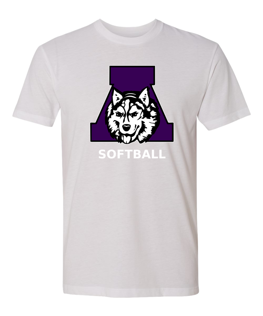 Albany Softball - White T-Shirt - Full Front