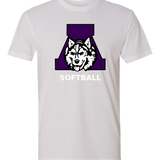 Albany Softball - White T-Shirt - Full Front