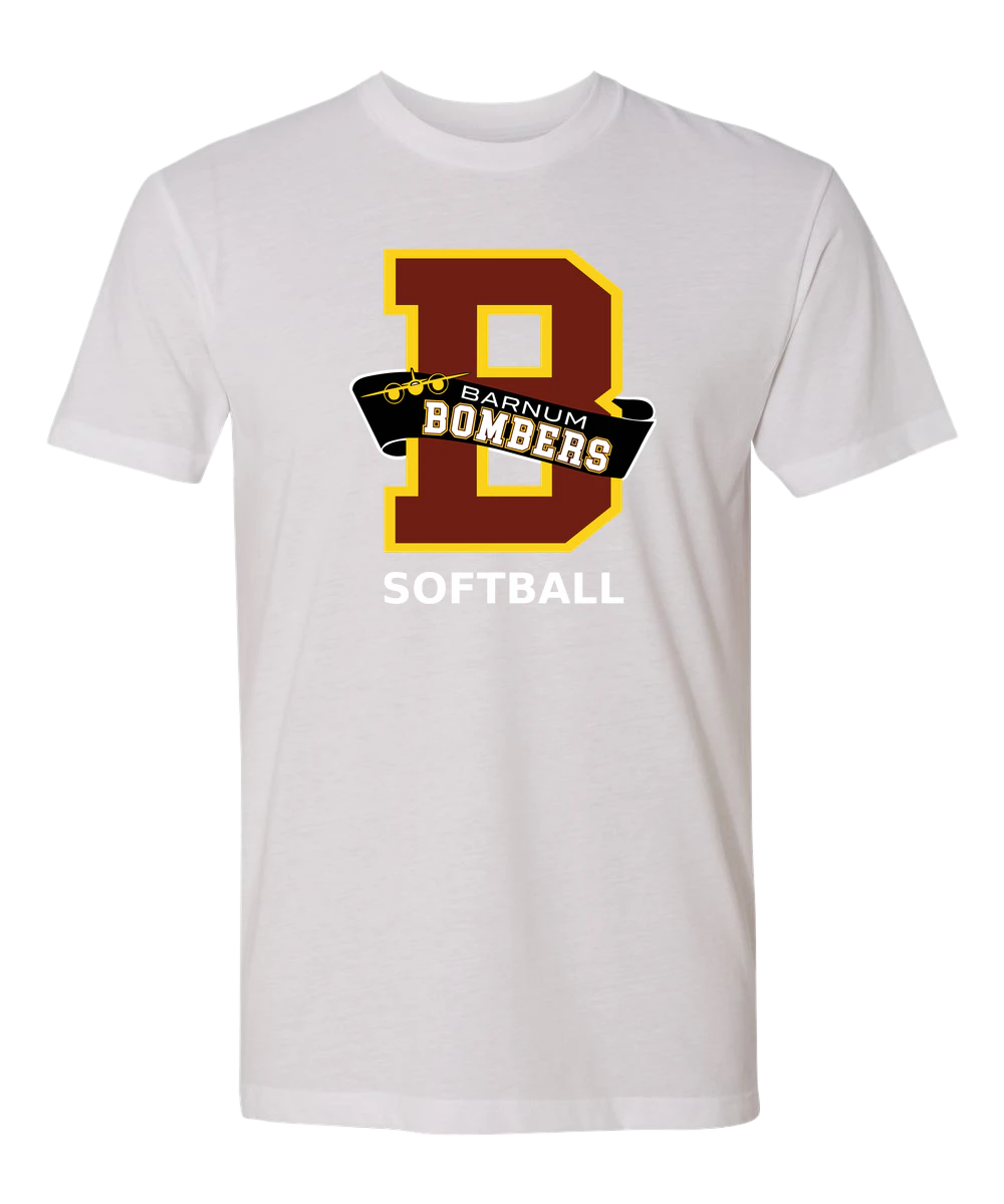 Barnum Softball - White T-Shirt - Full Front