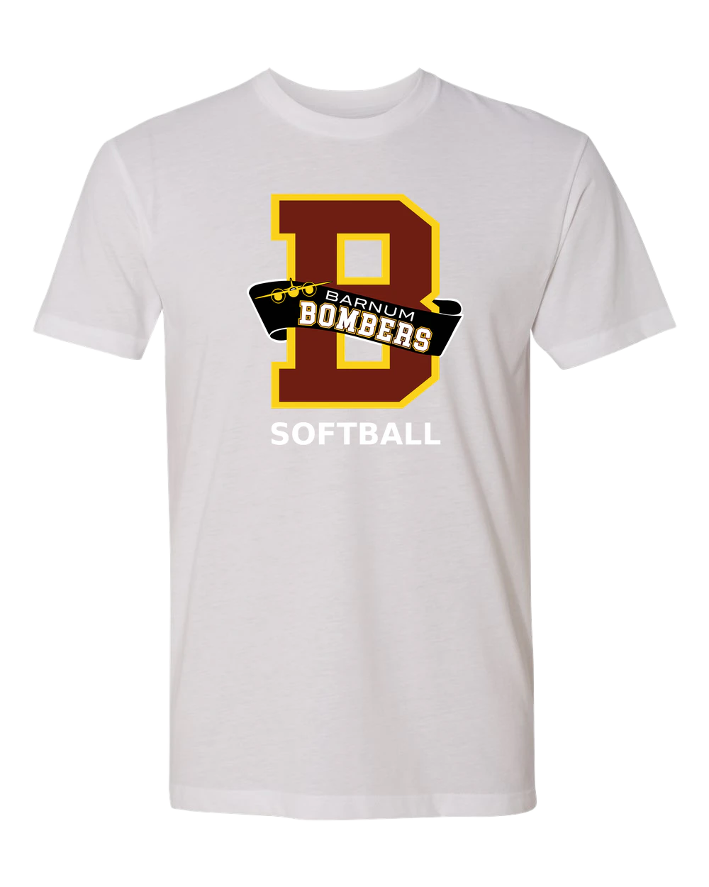 Barnum Softball - White T-Shirt - Full Front