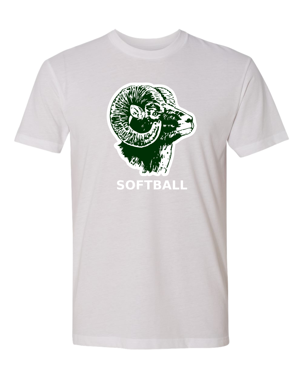 Roseau Softball - White T-Shirt - Full Front