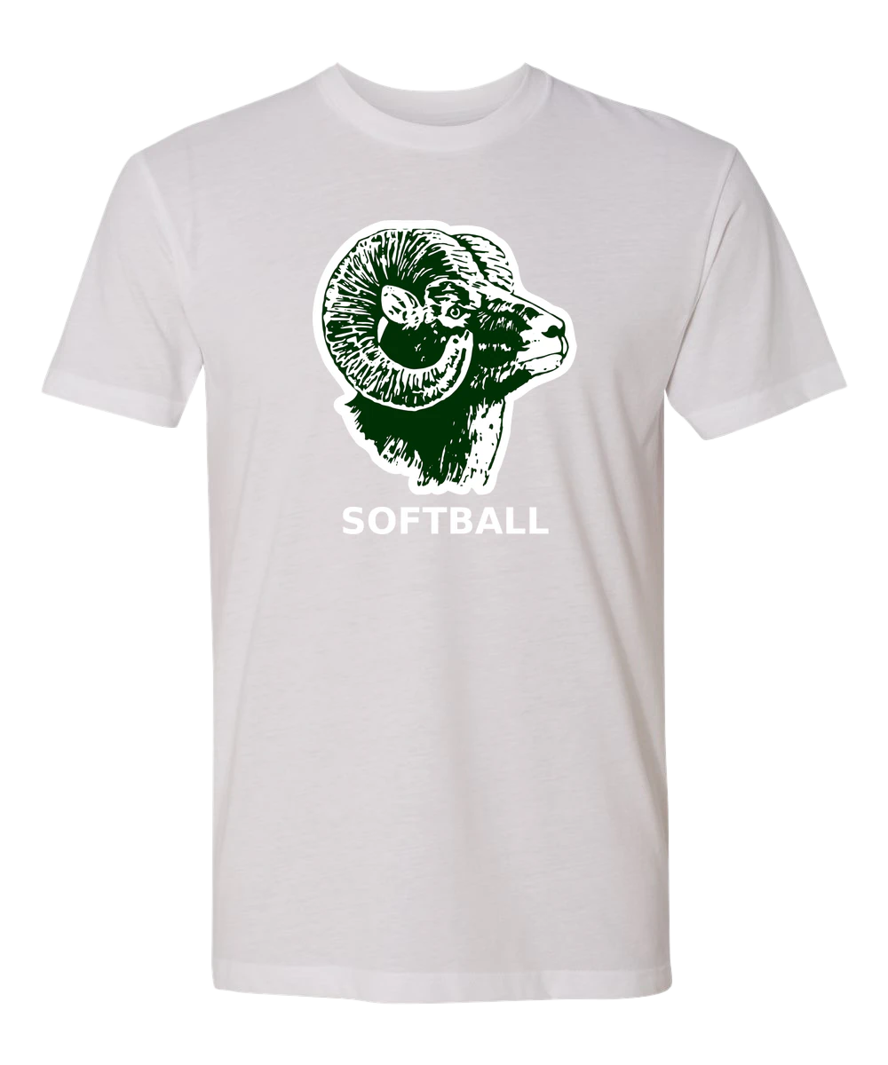 Roseau Softball - White T-Shirt - Full Front