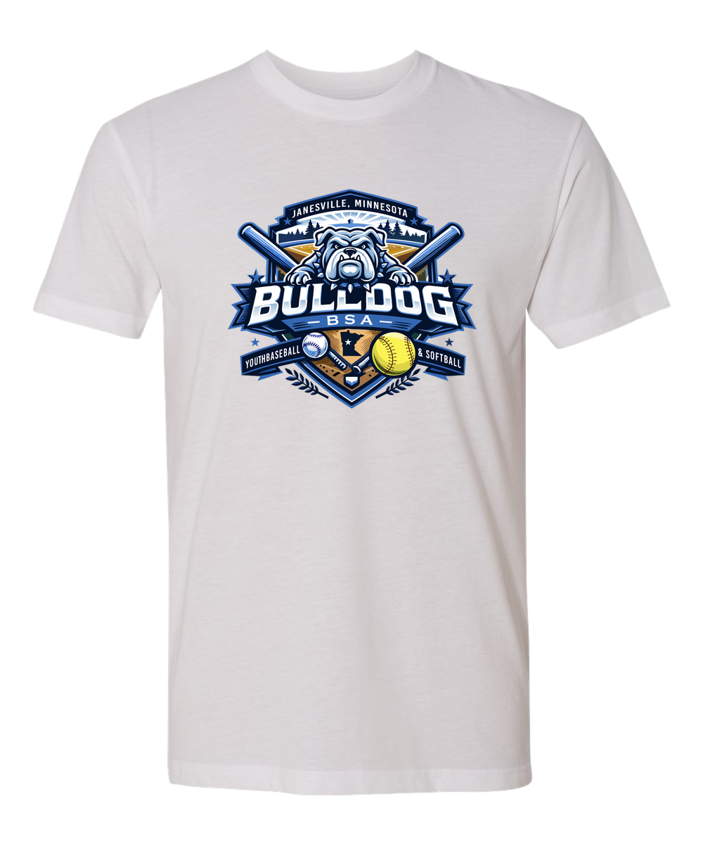 JWP Youth Baseball/Softball - White T-Shirt - Full Front