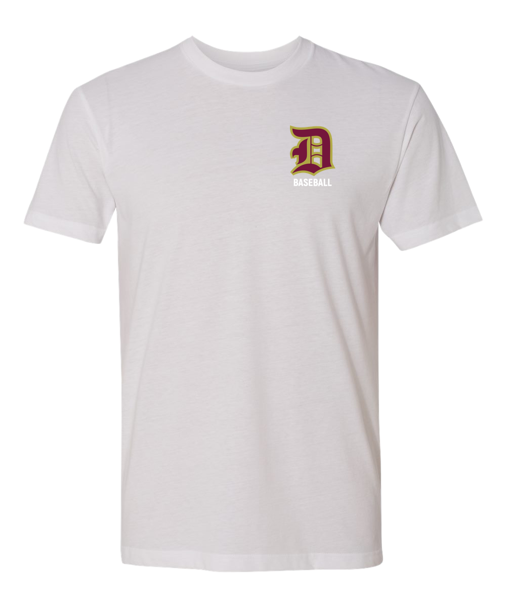 Denfeld Baseball - White T-Shirt - Left Chest