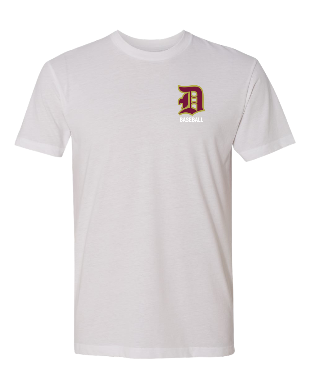 Denfeld Baseball - White T-Shirt - Left Chest