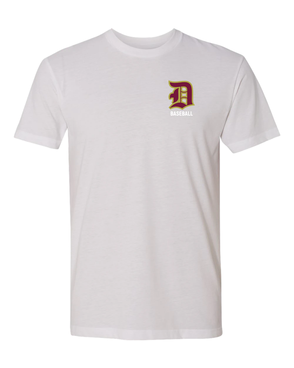 Denfeld Baseball - White T-Shirt - Left Chest