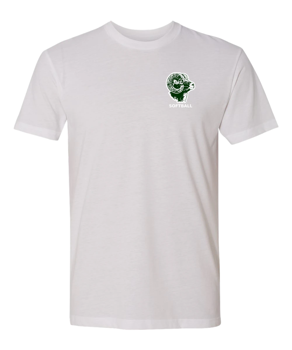 Roseau Softball - White T-Shirt - Left Chest