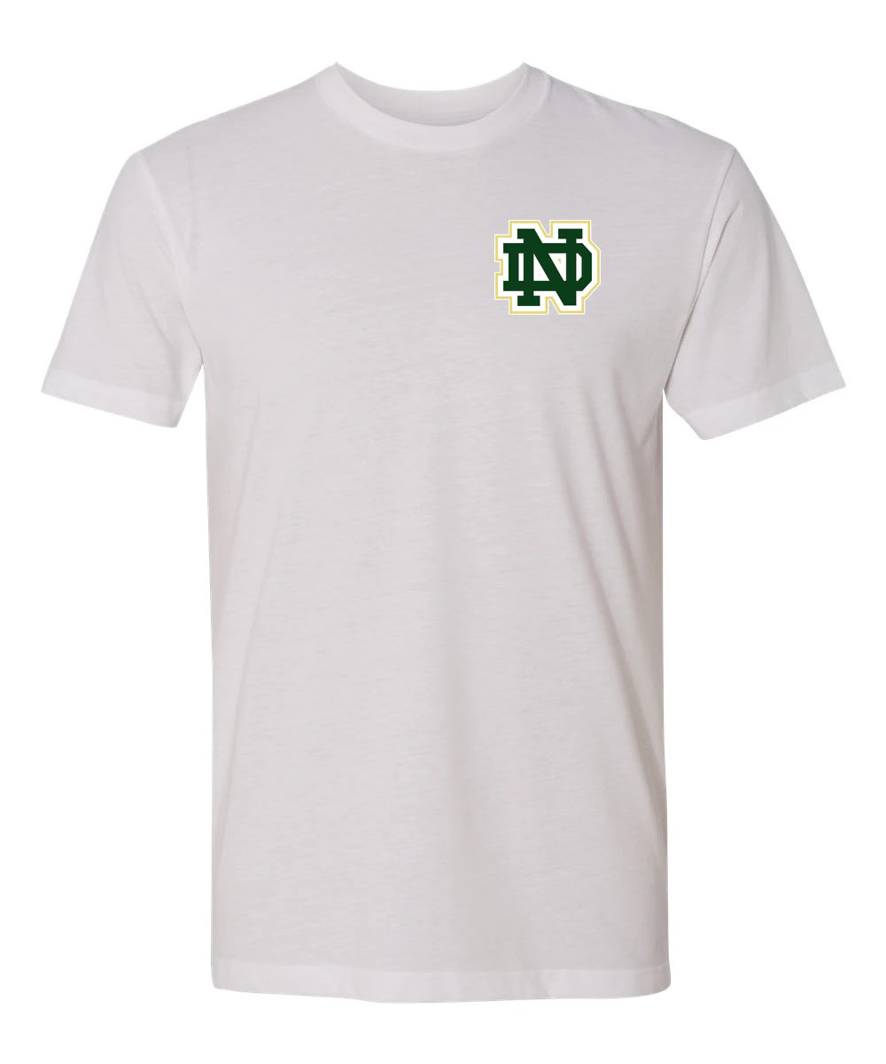 Notre Dame Hockey Example - White T-Shirt - Left Chest