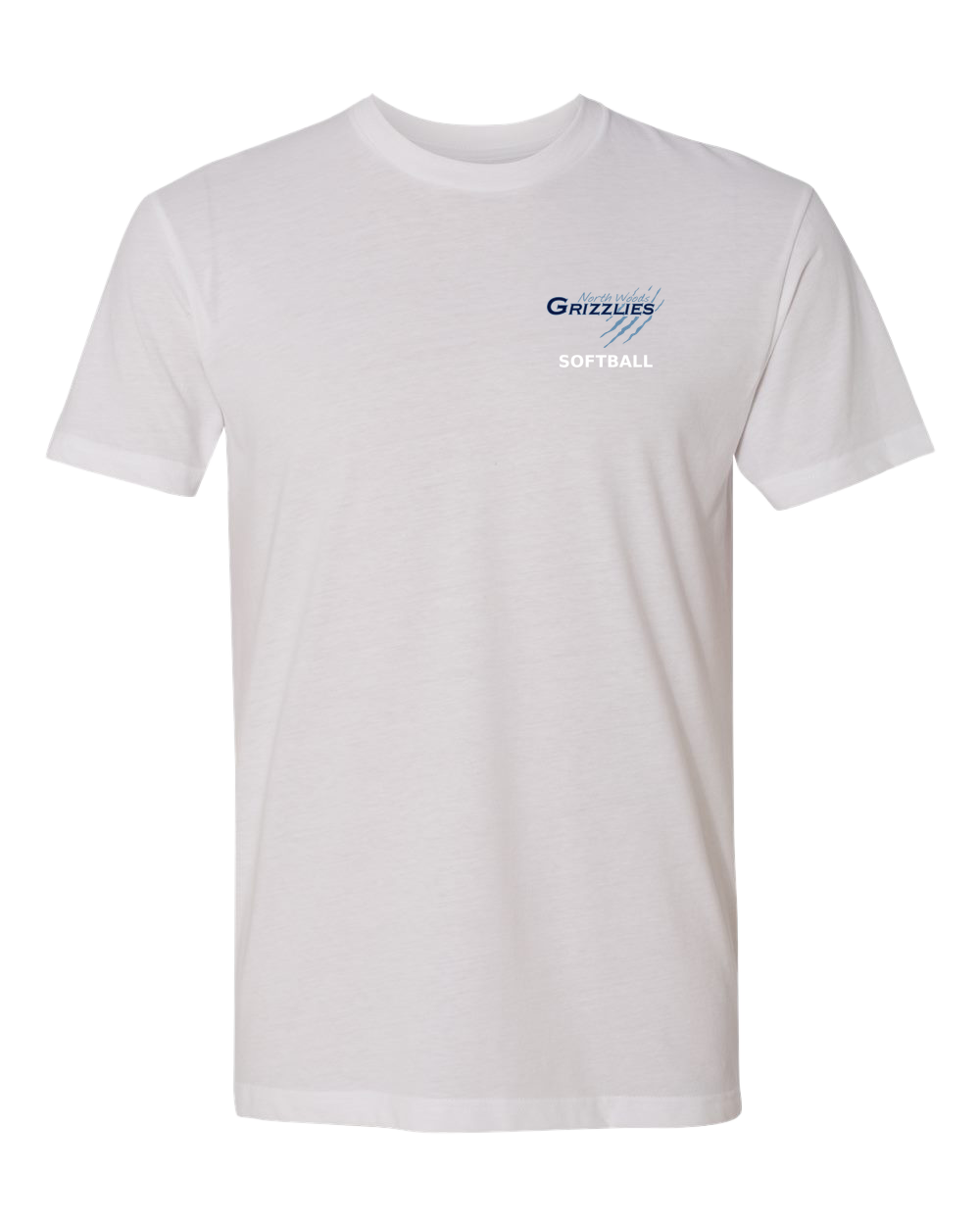 North Woods Softball - White T-Shirt - Left Chest