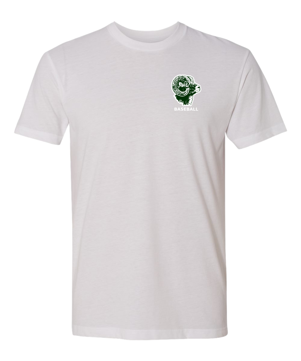 Roseau Baseball - White T-Shirt - Left Chest