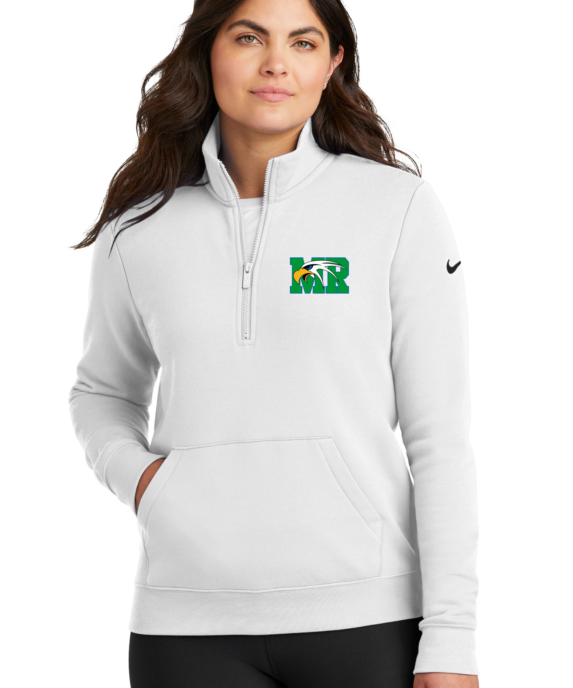 Maple River High School hockey_boys - White 1/2 Zip - Left Chest