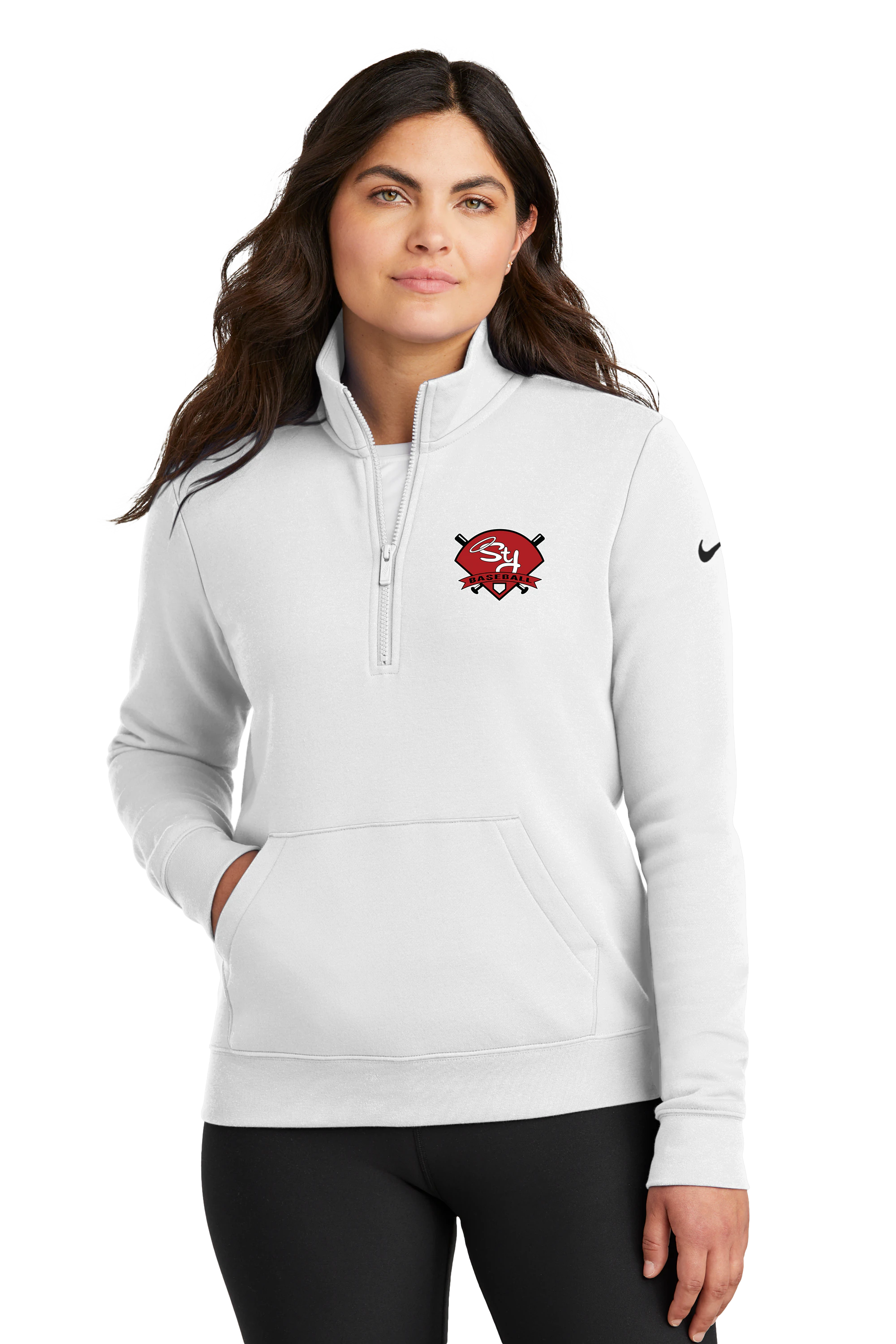 St. James Baseball - White 1/2 Zip - Left Chest