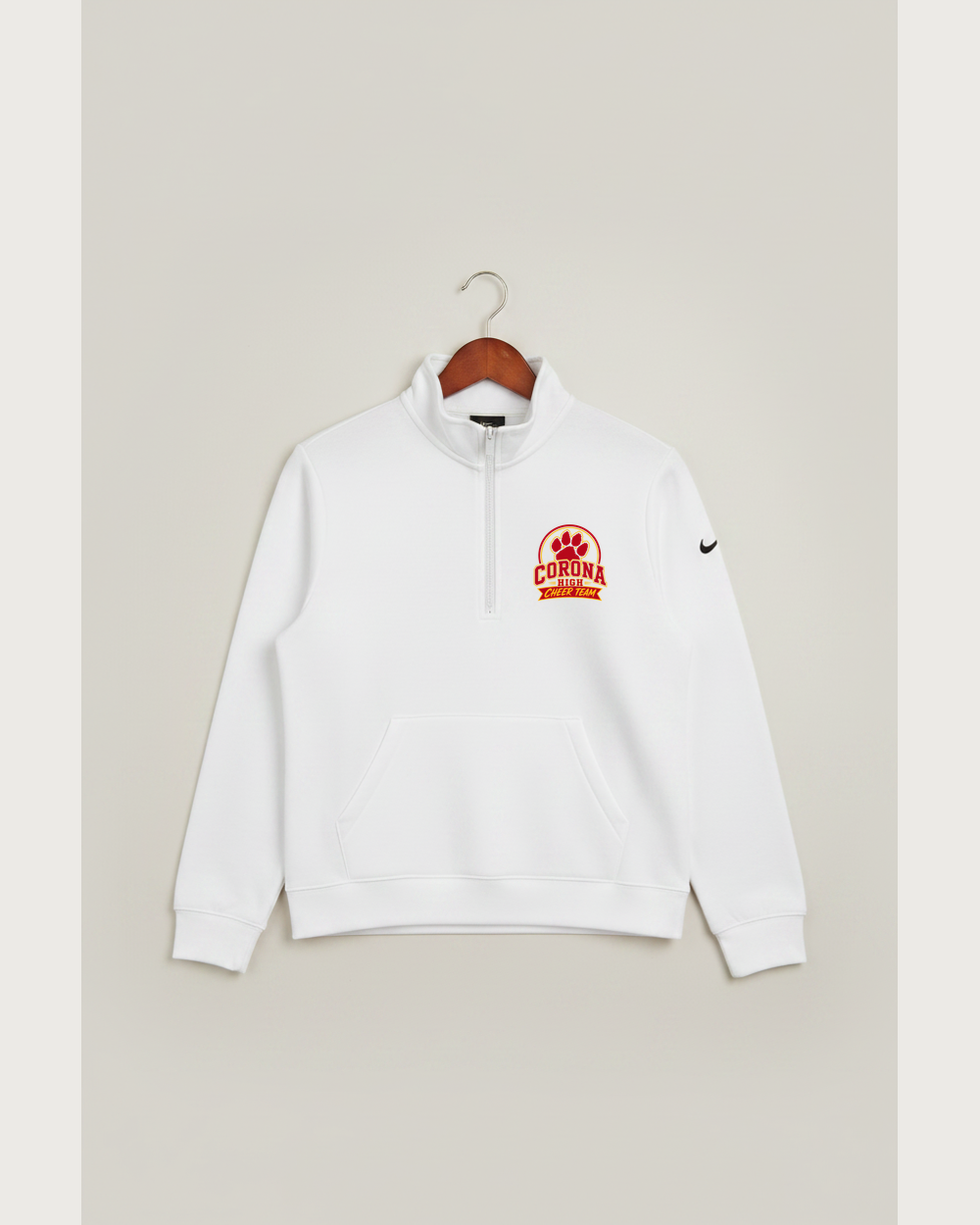Corona Senior High School Cheer - White 1/2 Zip - Left Chest
