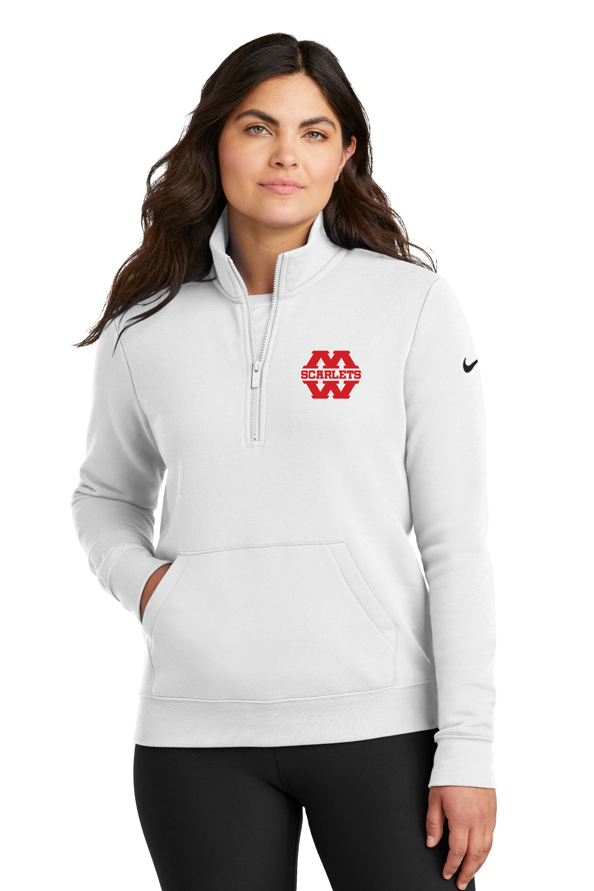 Mankato West Track - White 1/2 Zip - Left Chest